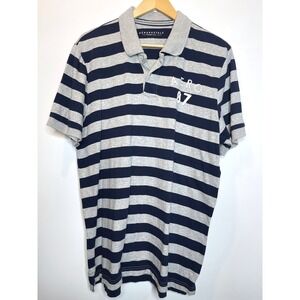 Y2K 90s Aeropostale Striped Rugby Preppy Polo Shirt Mens XL